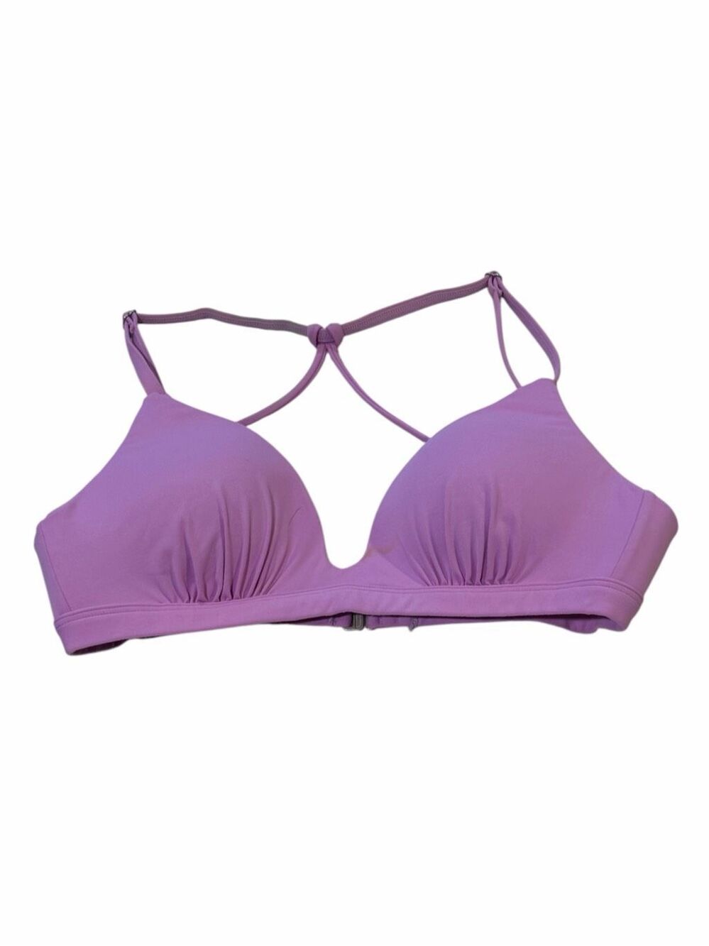 ATHLETA Molded Prism Strappy Bikini Top Purple Ruched Swimwear XXS